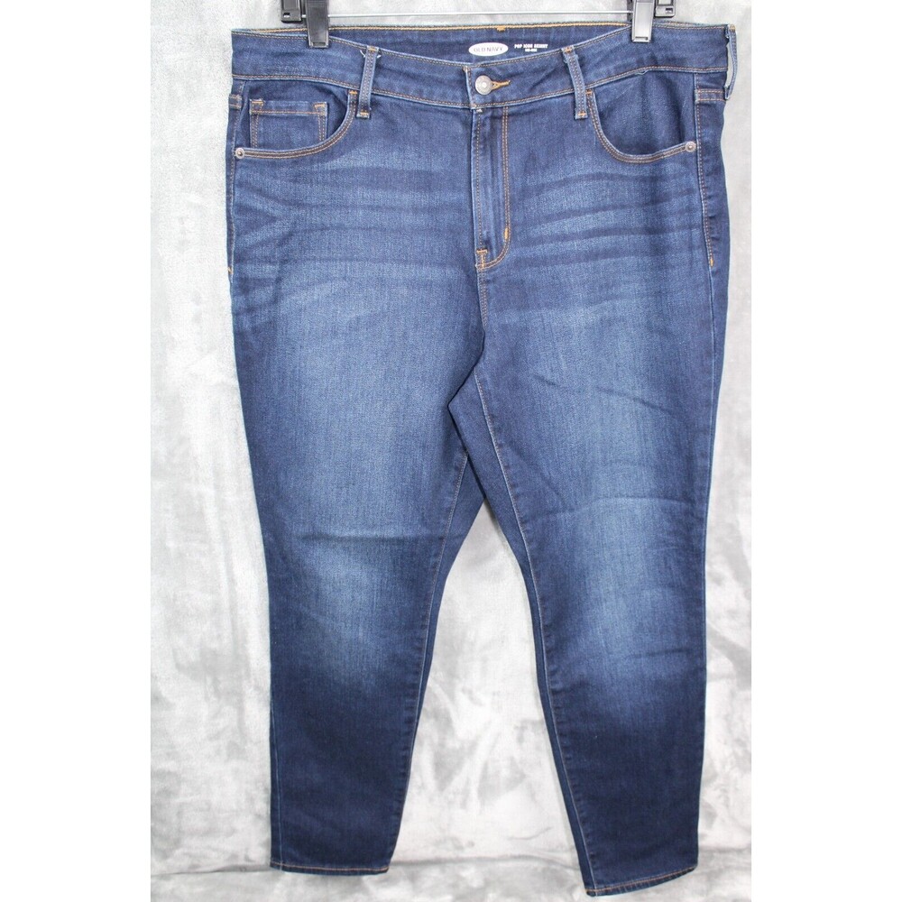 Old Navy Pop Icon Skinny Stretch Mid-Rise Fit Women's Size 14 Short Jeans Blue